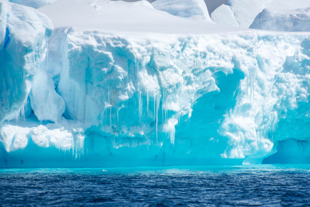 Iceberg with blue lagoon.