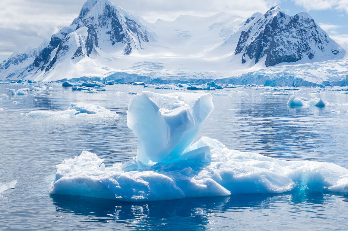 Iceberg shape sitting on an iceberg.