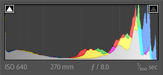 Histogram referrng to underexposed image. 