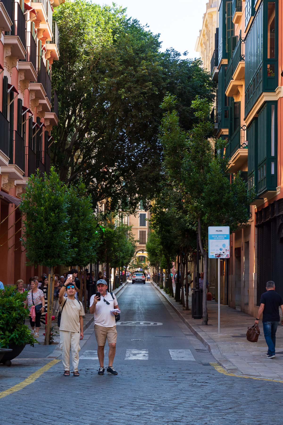 A narrow street in Palma De Mallorca. 