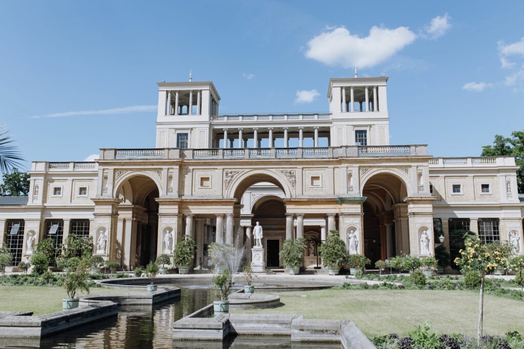 Captivating view of the Orangery Palace, a stunning architectural landmark in Potsdam, Germany.